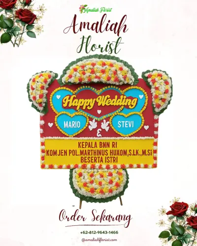 Karangan Papan Bunga Pernikahan di Kalaodi